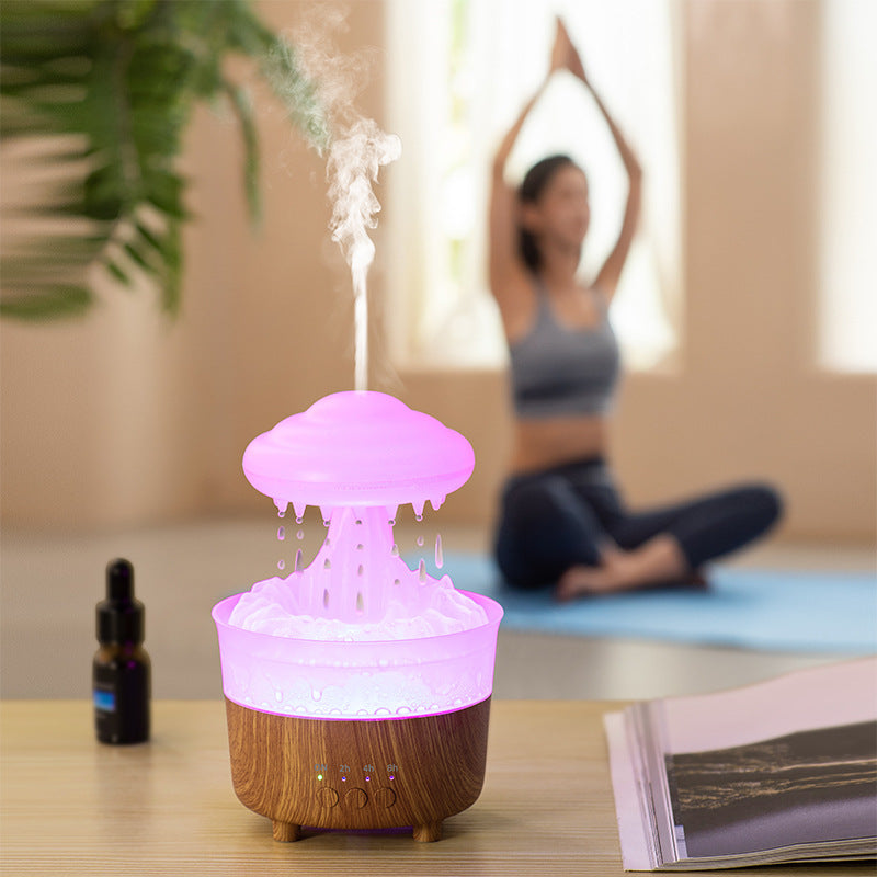 Rain Cloud Night Light Humidifier with Soothing Water Drop Sound, 7-Color LED Lighting, and Essential Oil Diffuser for Aromatherapy