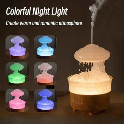 Rain Cloud Night Light Humidifier with Soothing Water Drop Sound, 7-Color LED Lighting, and Essential Oil Diffuser for Aromatherapy
