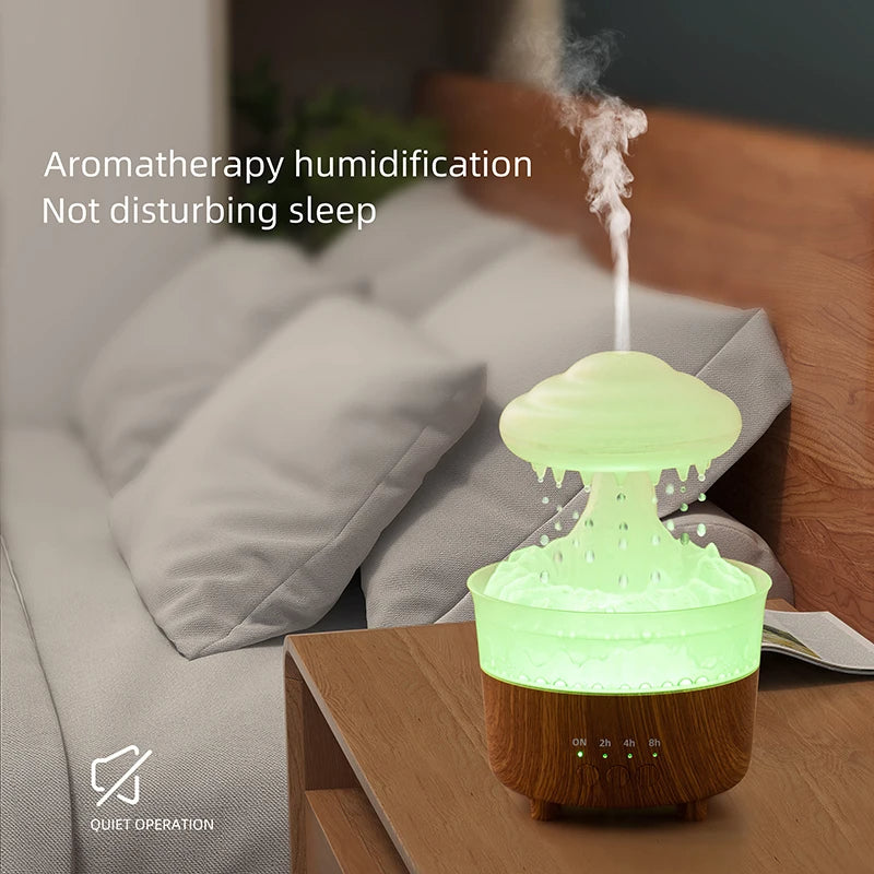 Rain Cloud Night Light Humidifier with Soothing Water Drop Sound, 7-Color LED Lighting, and Essential Oil Diffuser for Aromatherapy
