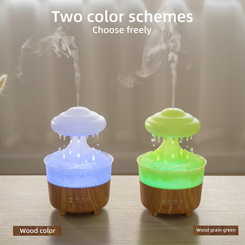 Rain Cloud Night Light Humidifier with Soothing Water Drop Sound, 7-Color LED Lighting, and Essential Oil Diffuser for Aromatherapy